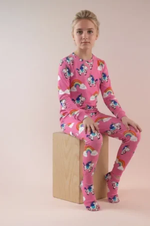 Grenouillère polaire licorne rose