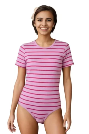 Body &eacute;ponge fushia ray&eacute;e